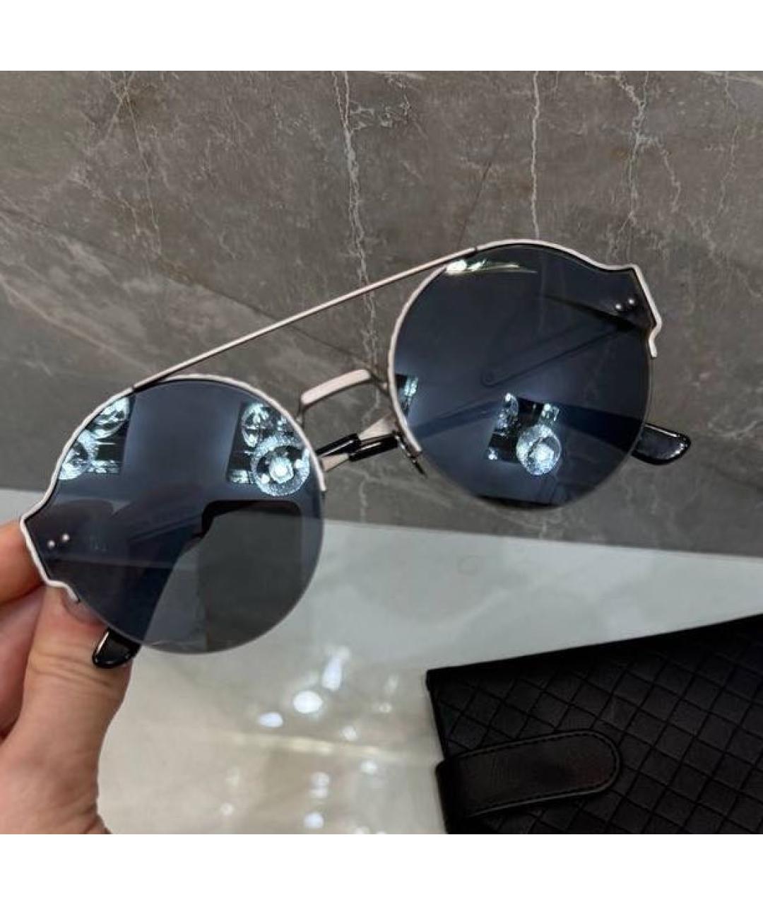BOTTEGA VENETA Голубые металлические солнцезащитные очки, фото 3