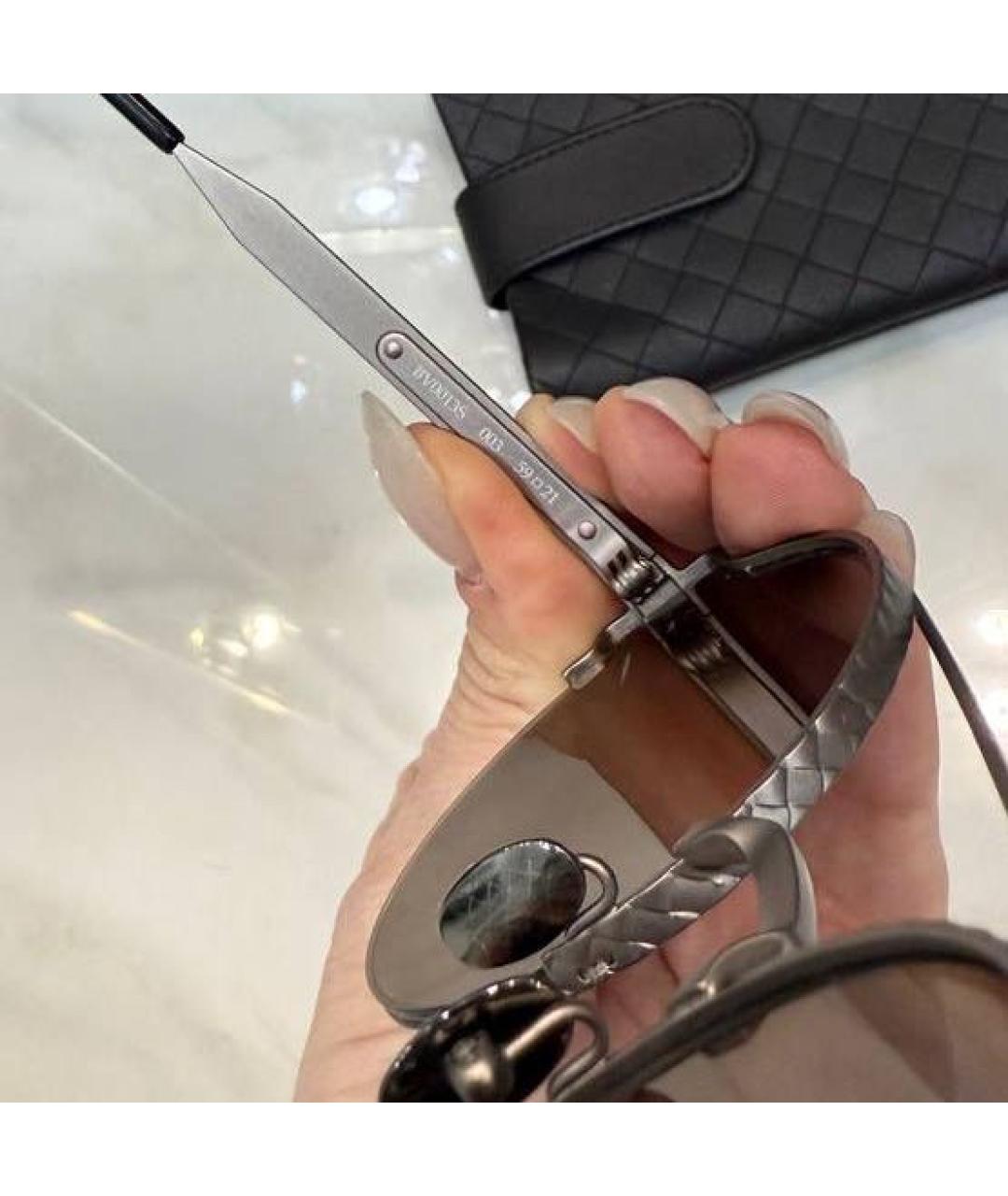 BOTTEGA VENETA Голубые металлические солнцезащитные очки, фото 7