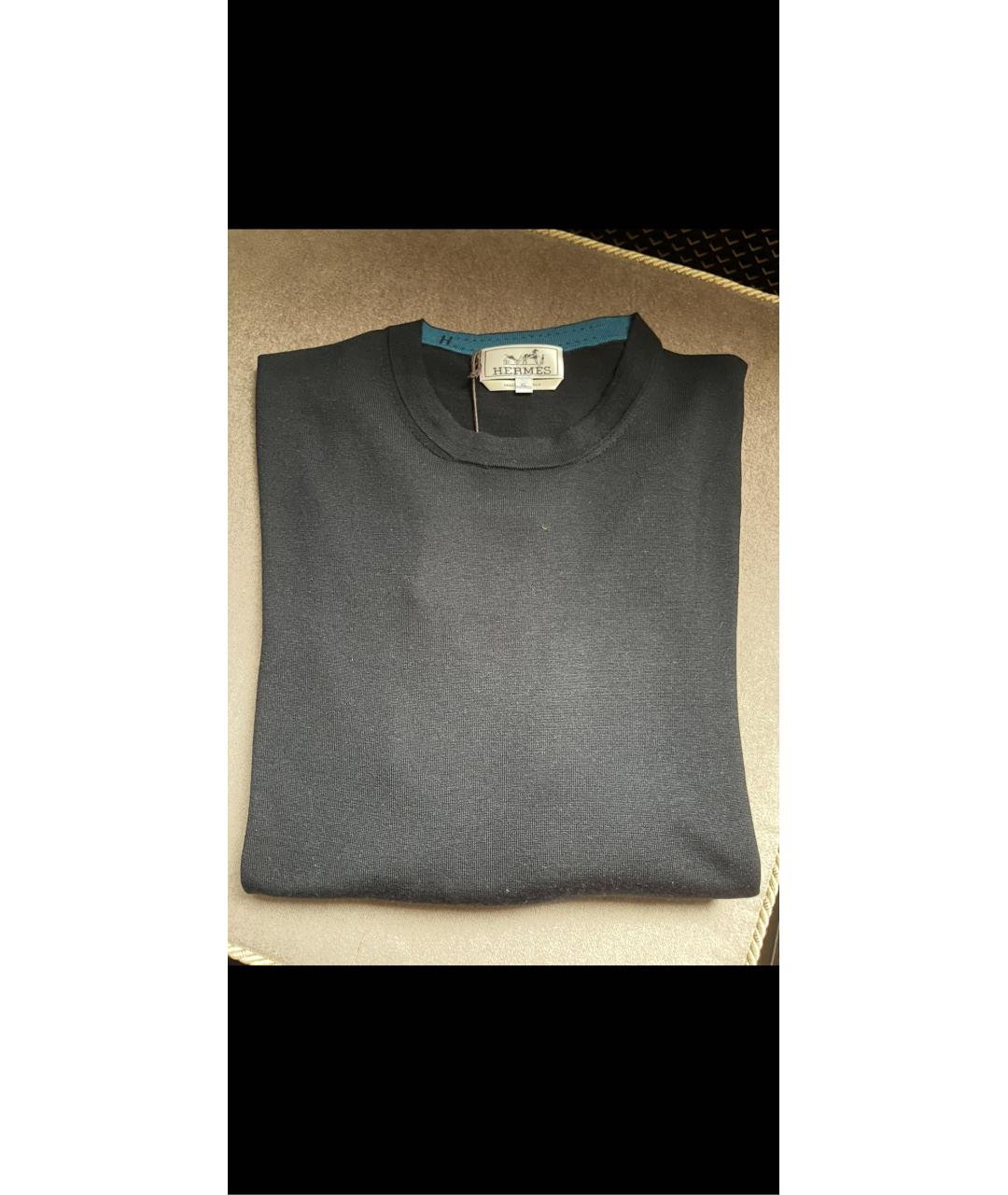 HERMES Темно-синий шерстяной джемпер / свитер, фото 5