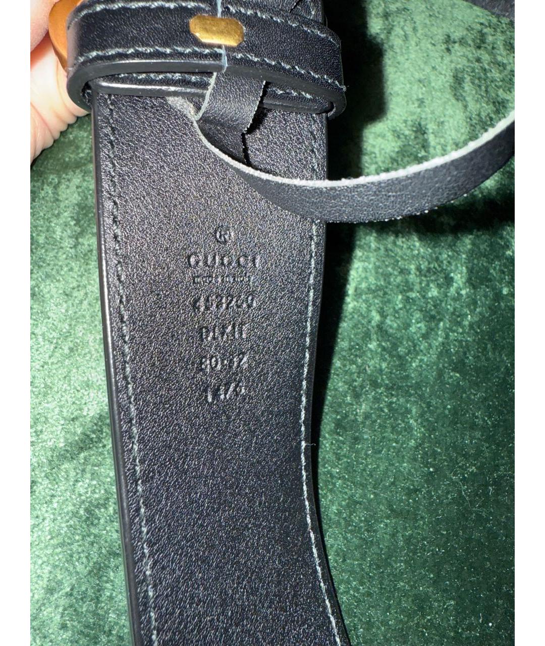 GUCCI Черный кожаный ремень, фото 3