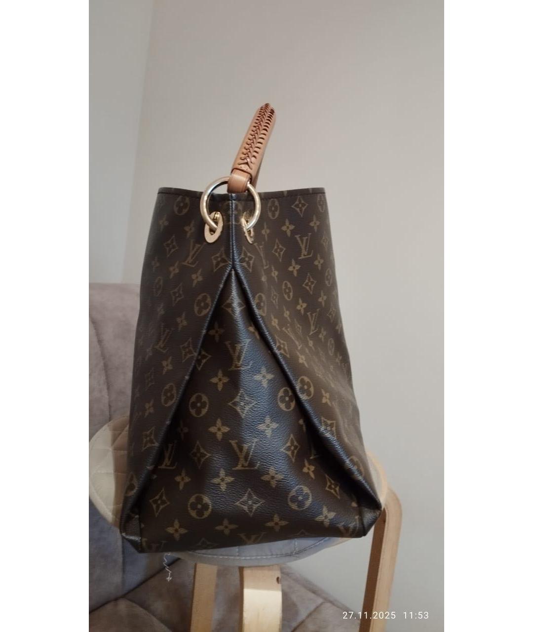 LOUIS VUITTON Коричневая сумка с короткими ручками из искусственной кожи, фото 2