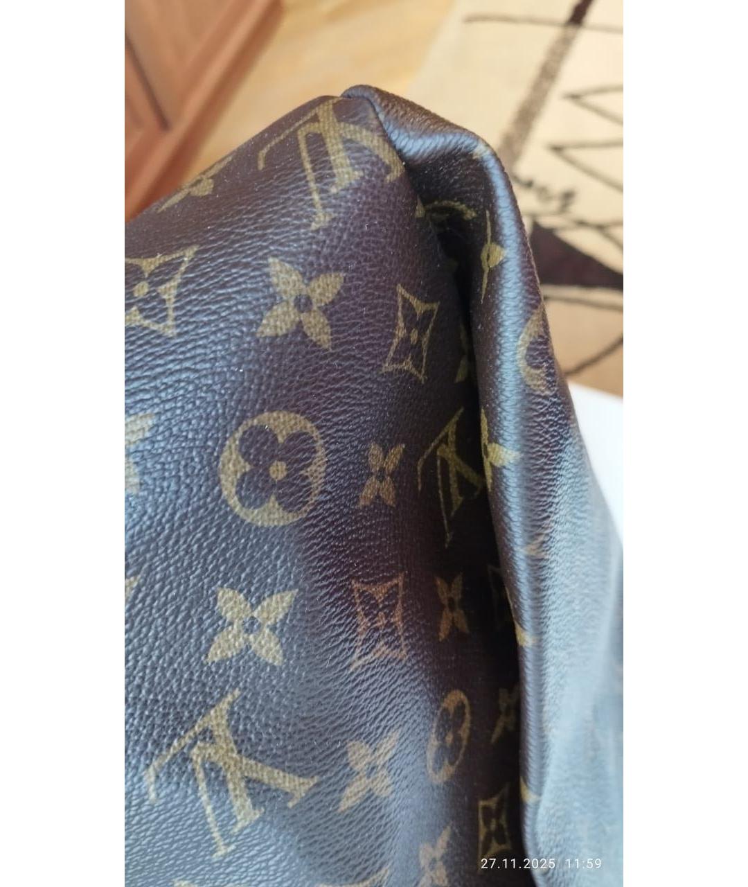 LOUIS VUITTON Коричневая сумка с короткими ручками из искусственной кожи, фото 5