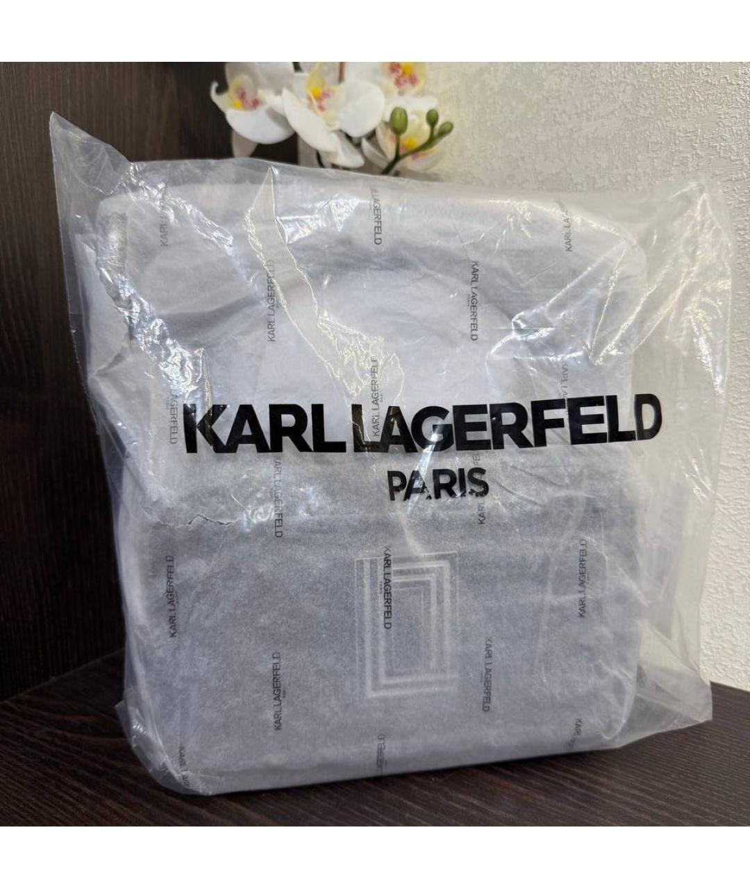 KARL LAGERFELD Черная кожаная сумка через плечо, фото 5