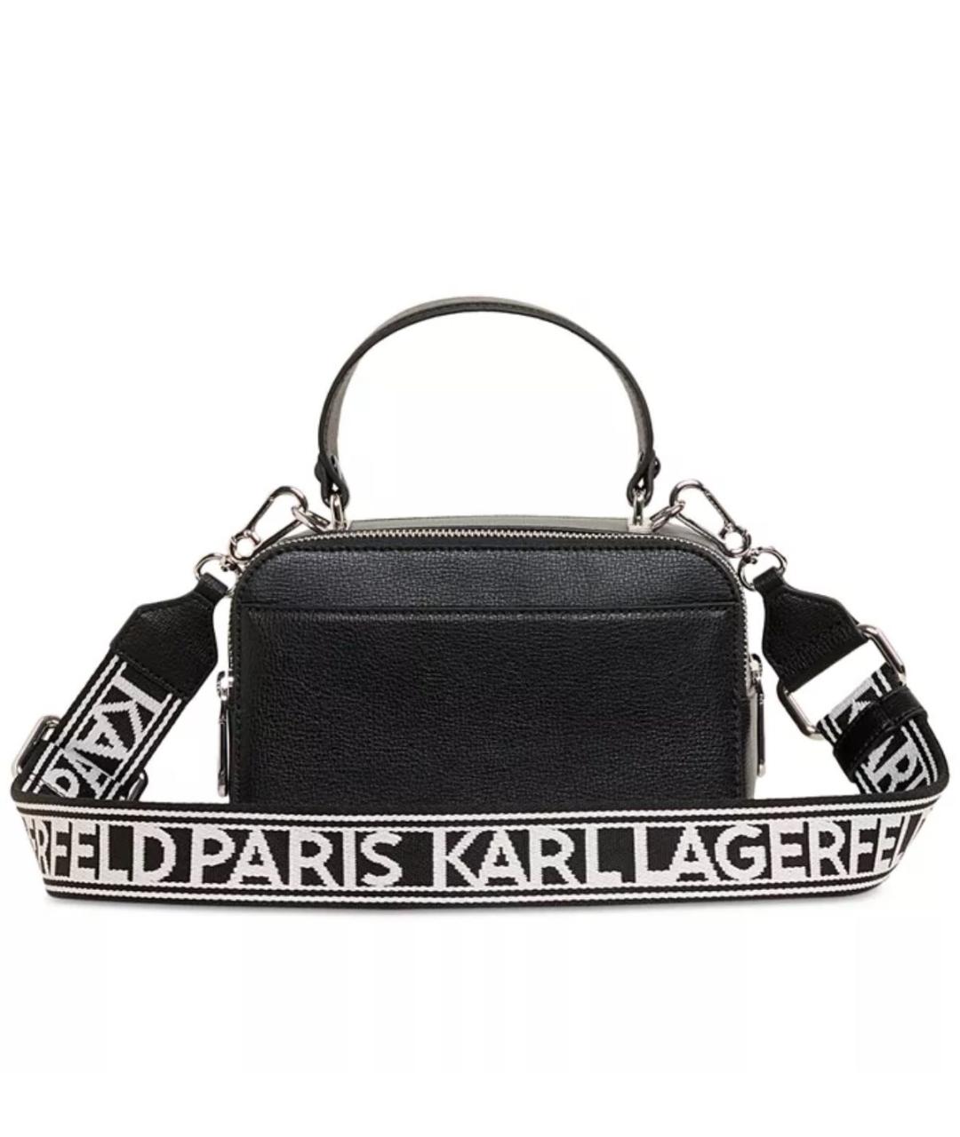 KARL LAGERFELD Черная кожаная сумка через плечо, фото 4