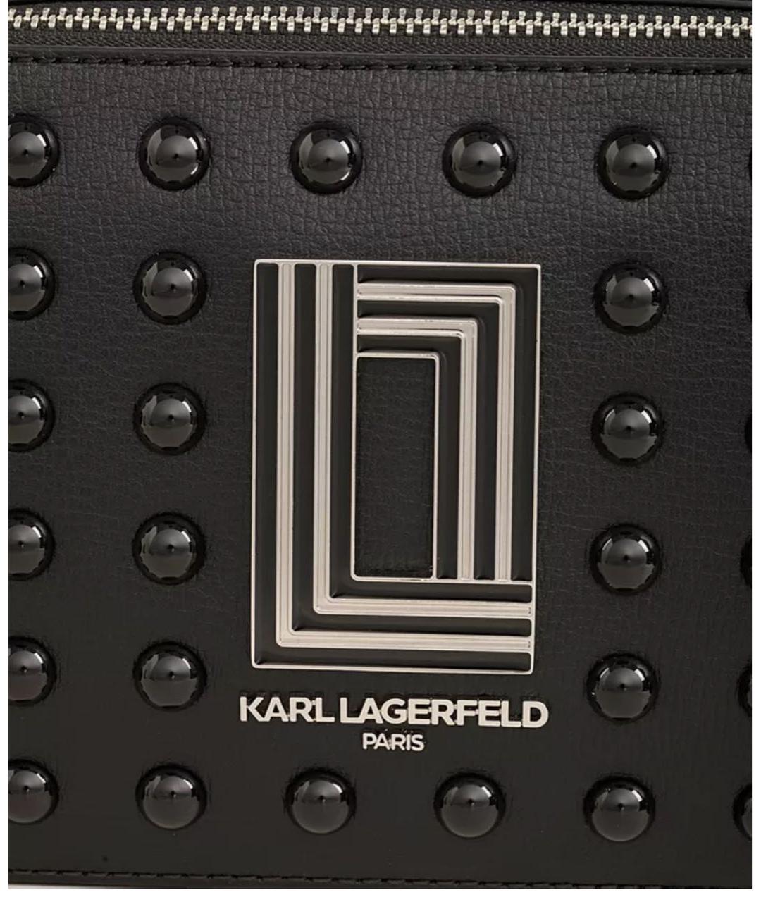 KARL LAGERFELD Черная кожаная сумка через плечо, фото 3