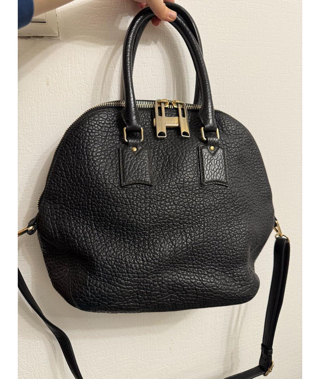 BURBERRY Черная кожаная сумка через плечо, фото 2