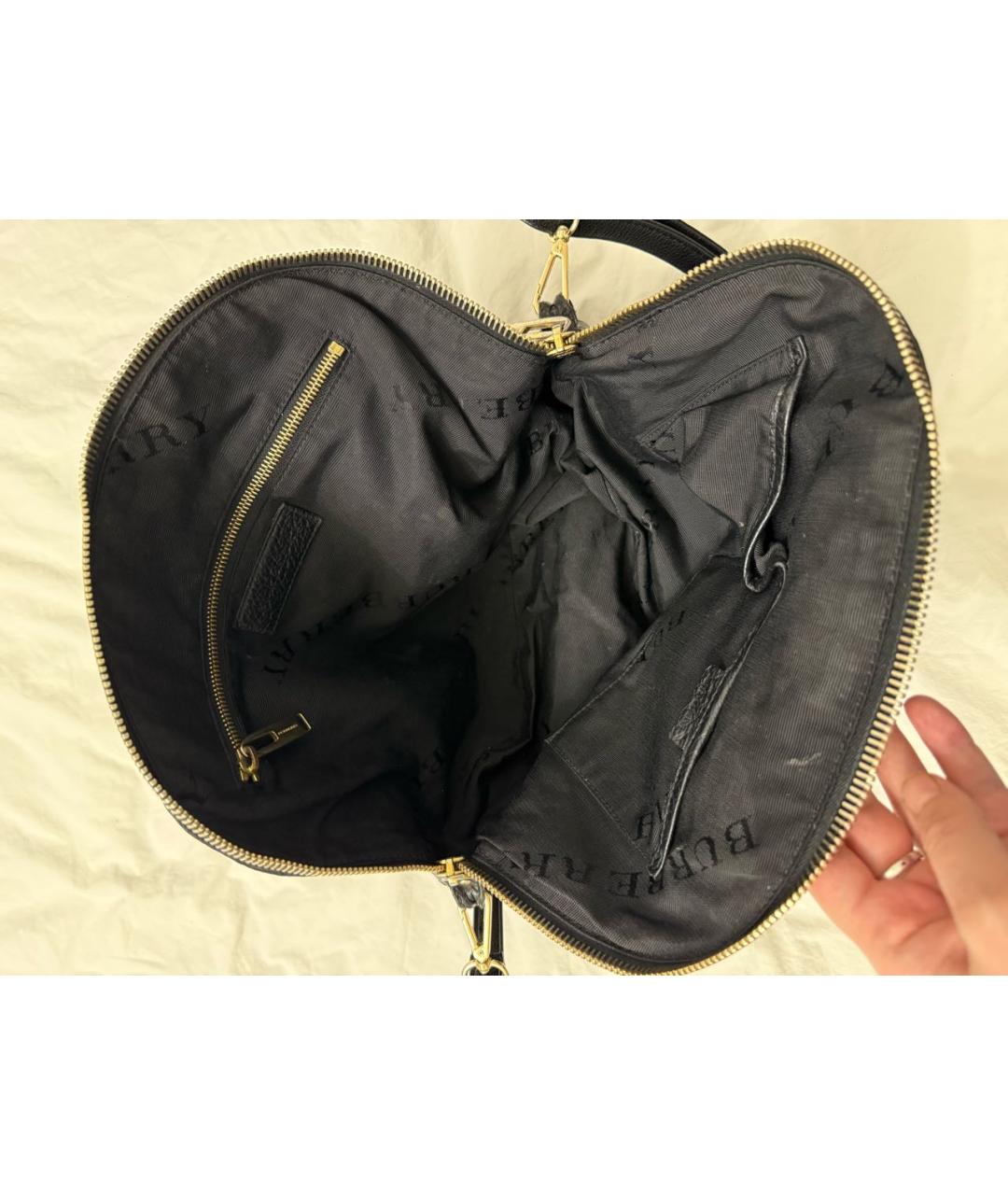 BURBERRY Черная кожаная сумка через плечо, фото 8