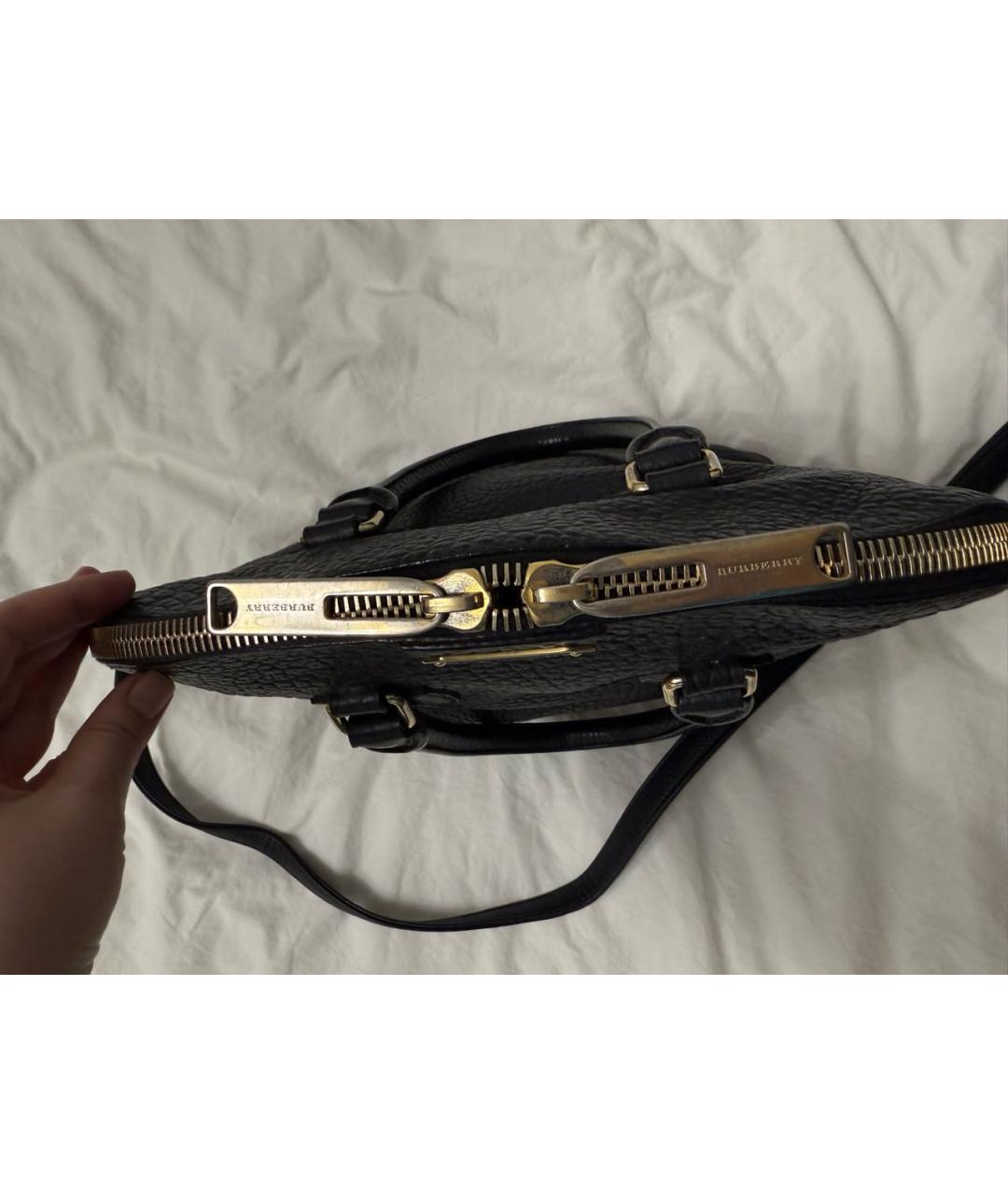 BURBERRY Черная кожаная сумка через плечо, фото 6