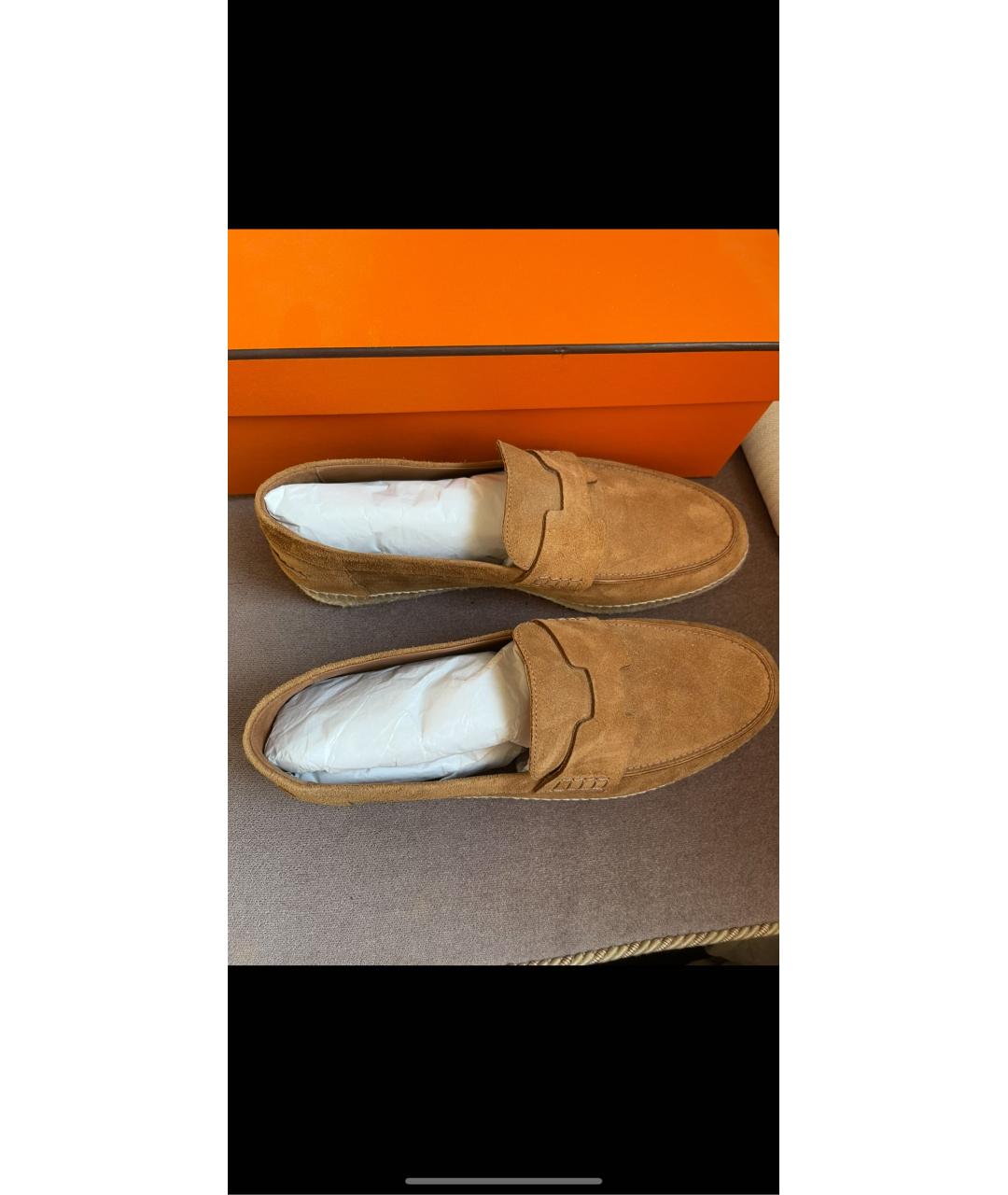 HERMES Коричневые замшевые эспадрильи, фото 2