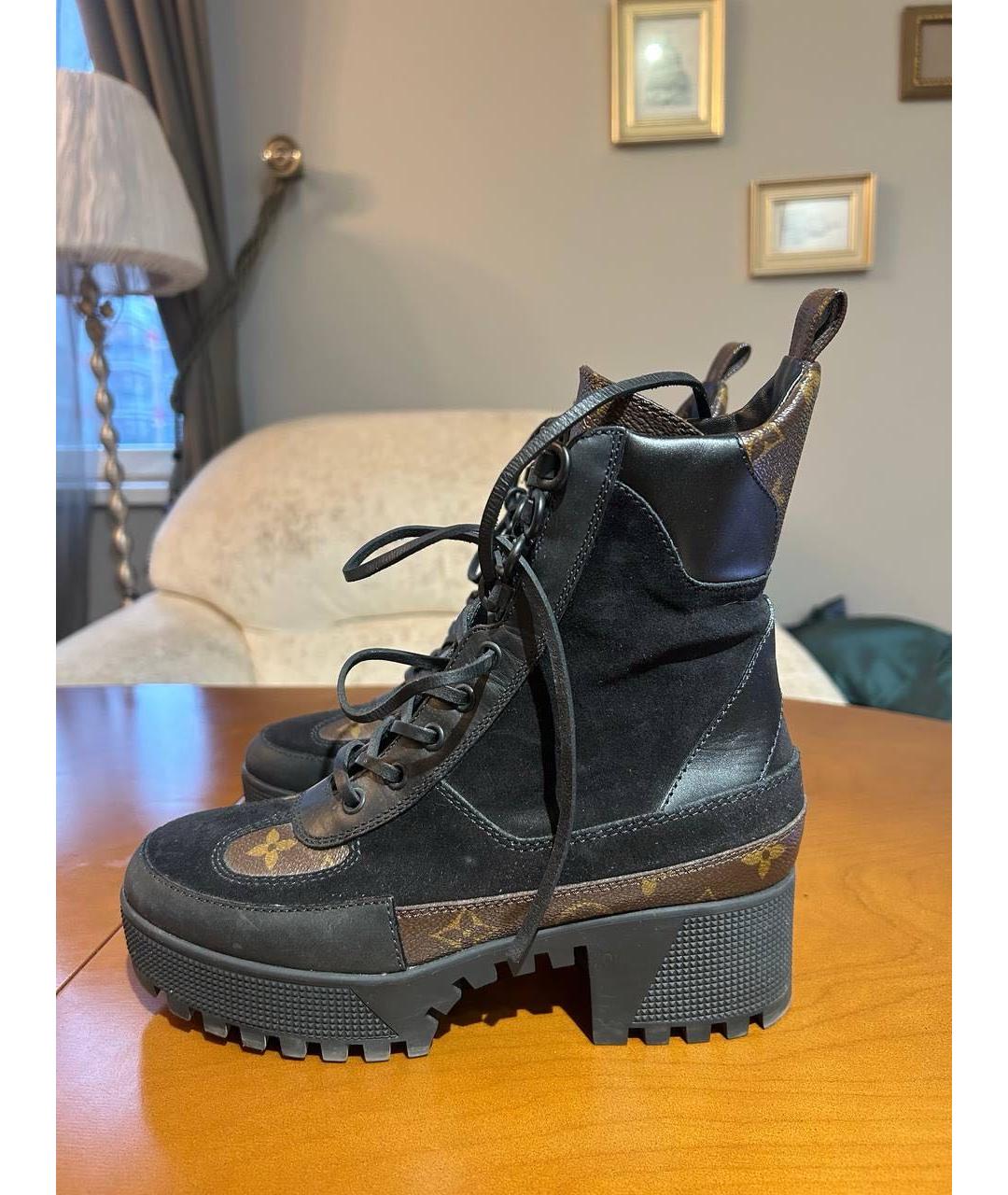 LOUIS VUITTON Черные кожаные ботинки, фото 5