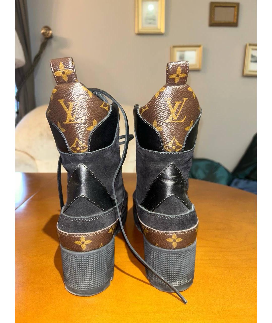 LOUIS VUITTON Черные кожаные ботинки, фото 4