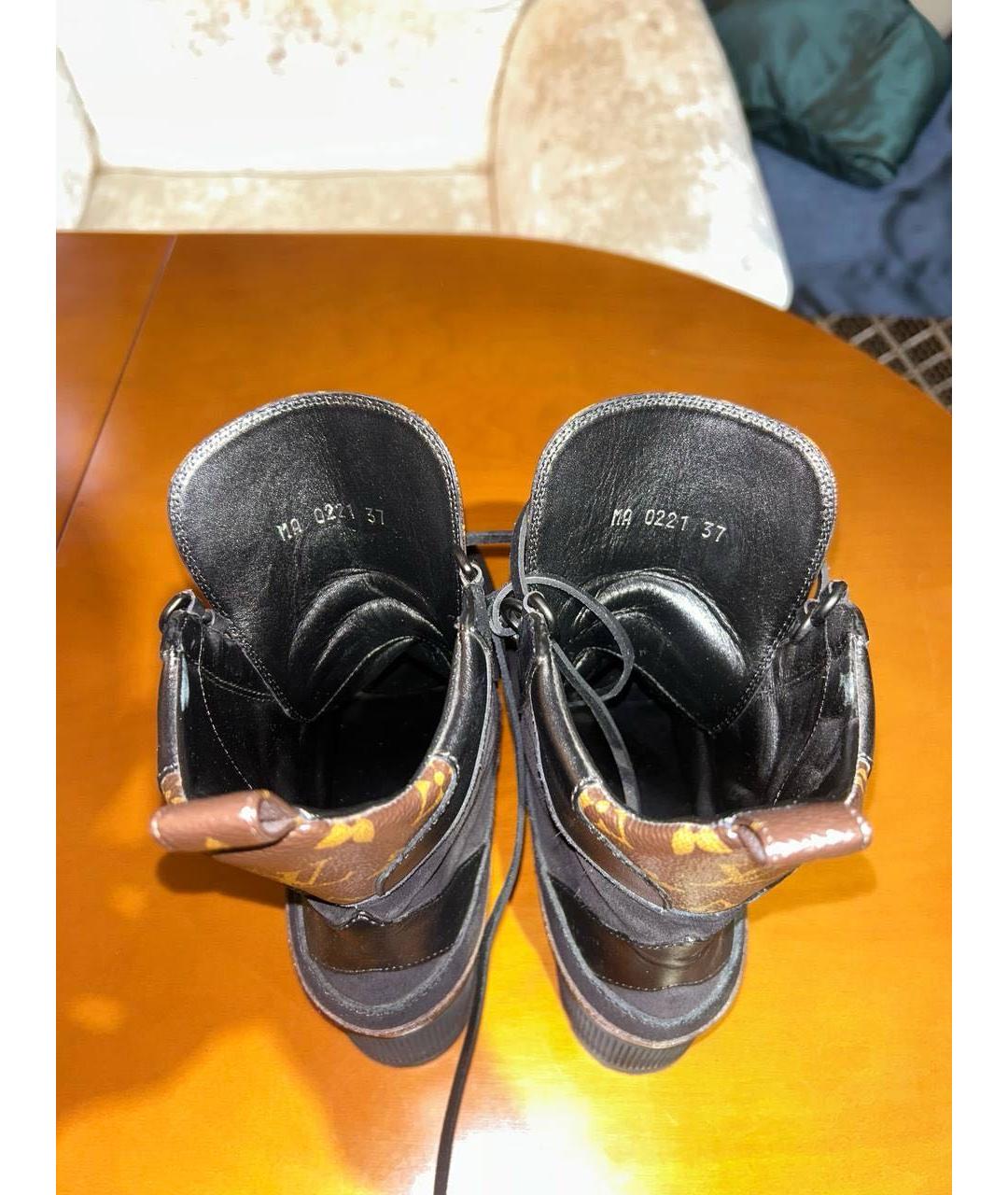 LOUIS VUITTON Черные кожаные ботинки, фото 3
