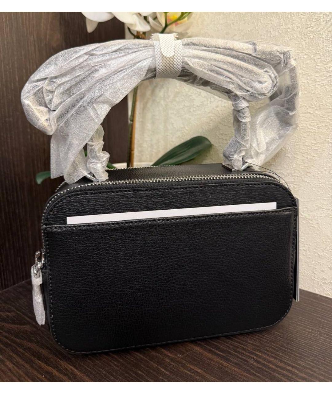 KARL LAGERFELD Черная кожаная сумка с короткими ручками, фото 7