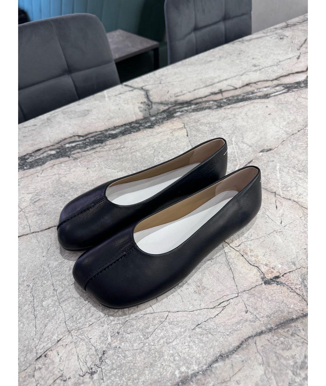 MAISON MARGIELA Черные кожаные балетки, фото 7