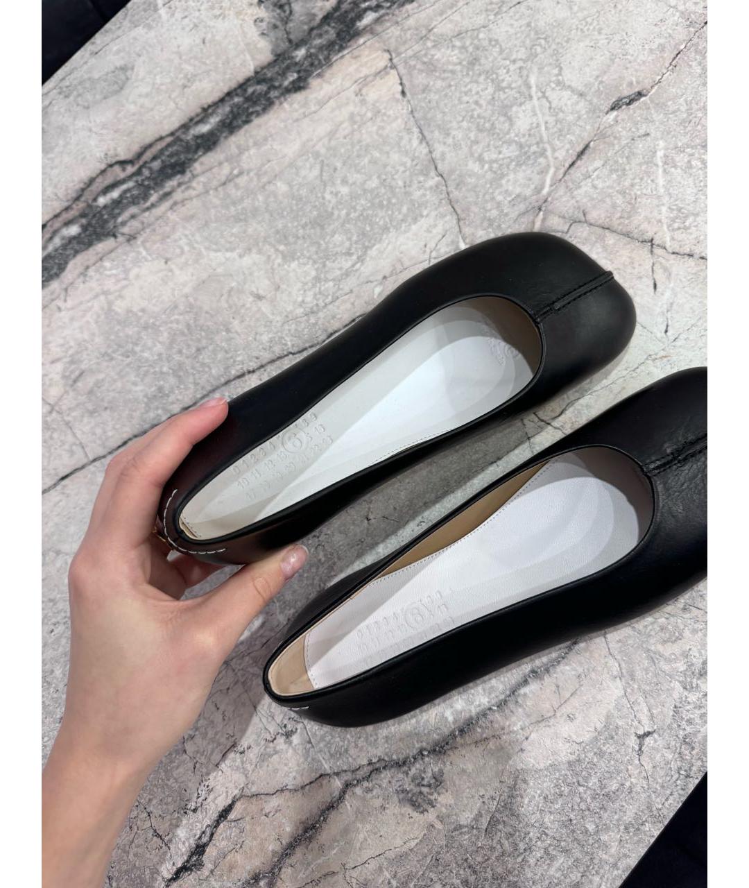 MAISON MARGIELA Черные кожаные балетки, фото 3