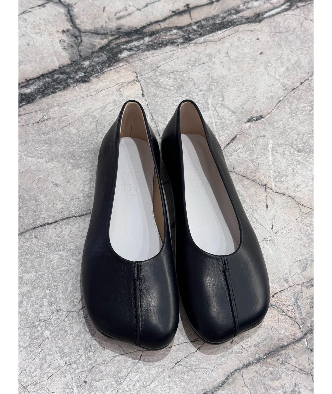 MAISON MARGIELA Черные кожаные балетки, фото 2