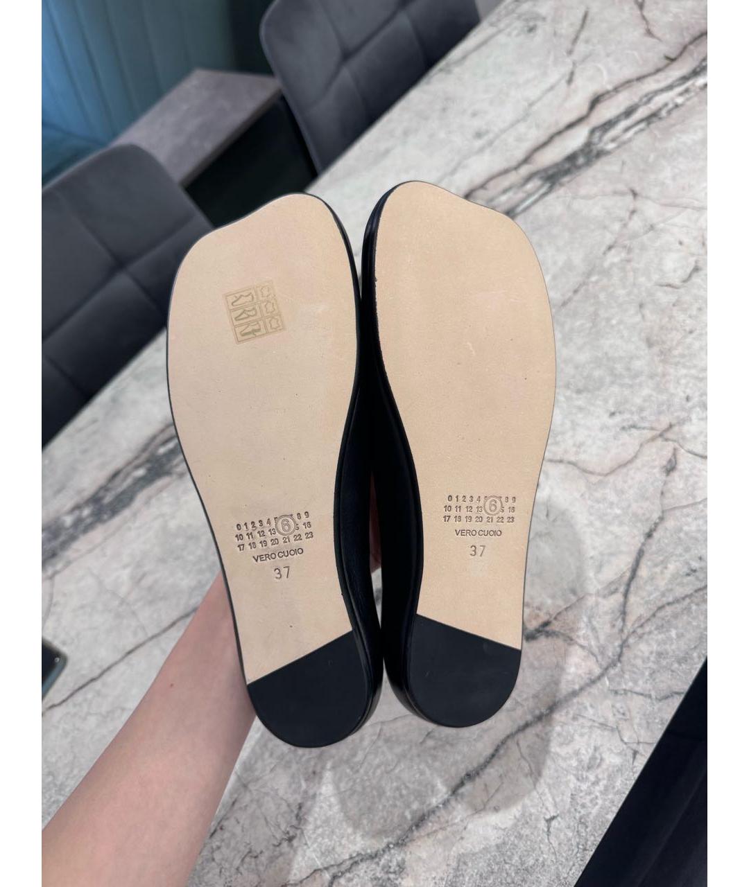 MAISON MARGIELA Черные кожаные балетки, фото 5