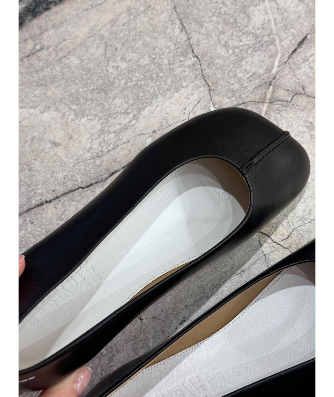 MAISON MARGIELA Черные кожаные балетки, фото 6