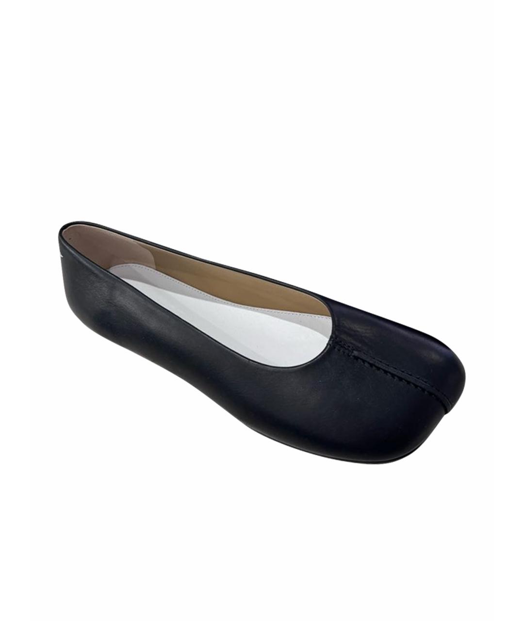 MAISON MARGIELA Черные кожаные балетки, фото 1