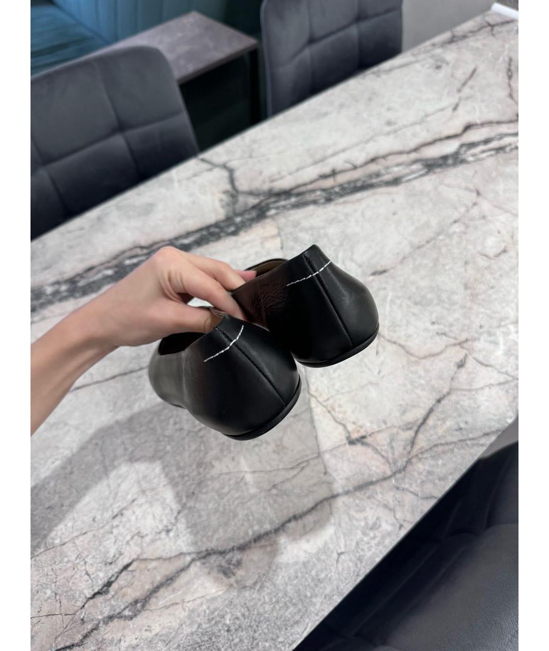 MAISON MARGIELA Черные кожаные балетки, фото 4