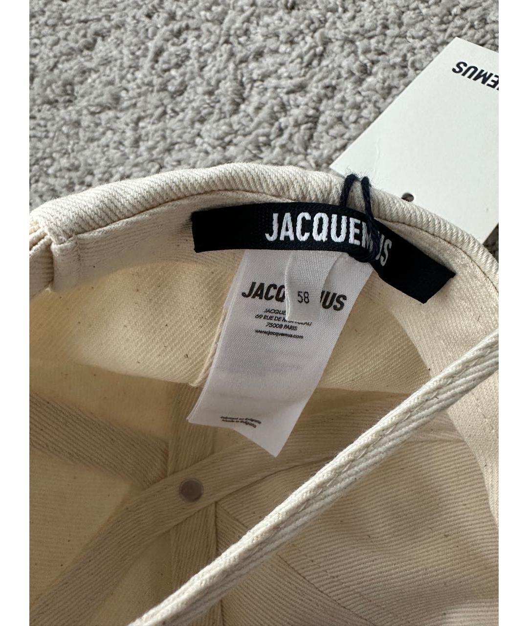 JACQUEMUS Бежевая хлопковая кепка, фото 5