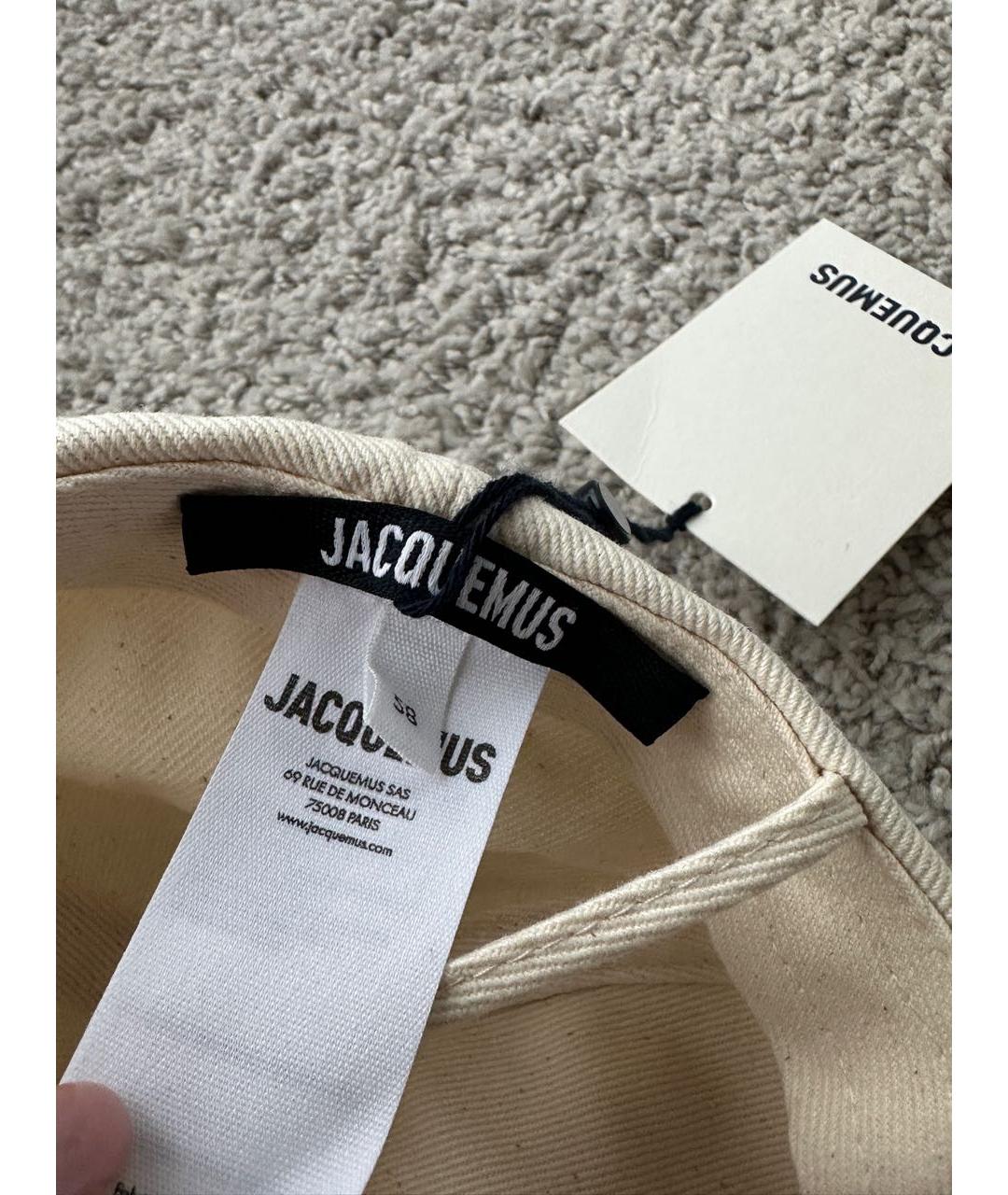 JACQUEMUS Бежевая хлопковая кепка, фото 7