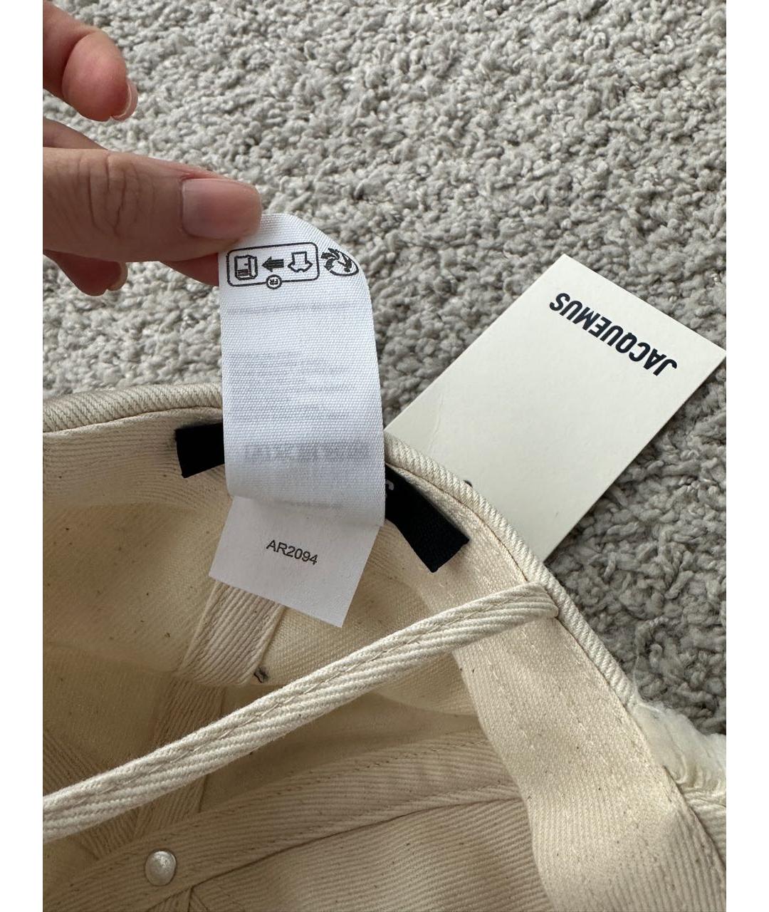JACQUEMUS Бежевая хлопковая кепка, фото 6