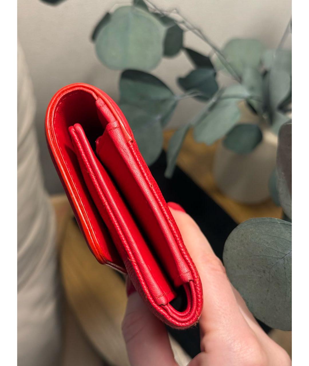 CHANEL Красный кожаный кошелек, фото 7