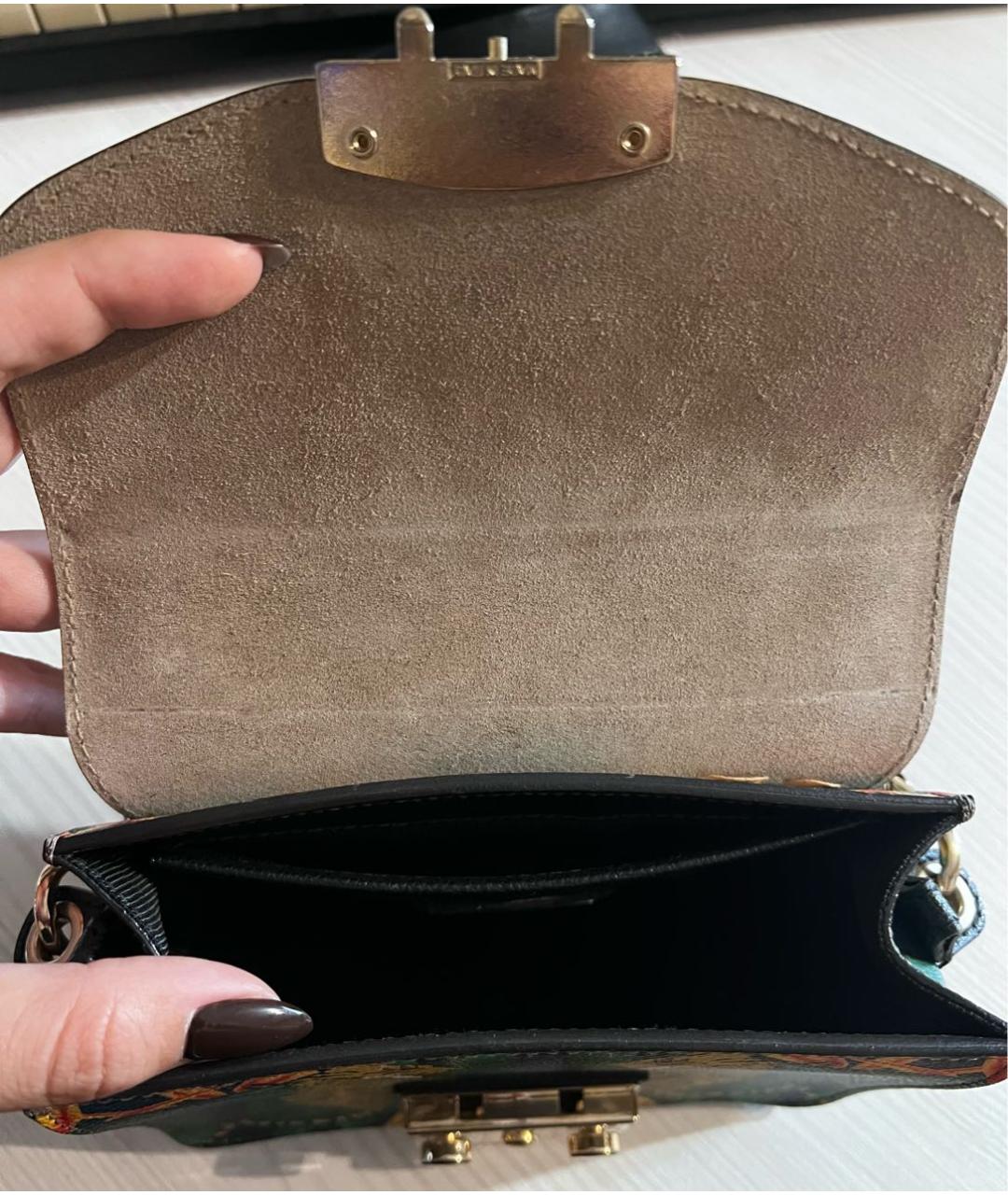 FURLA Зеленая кожаная сумка через плечо, фото 5