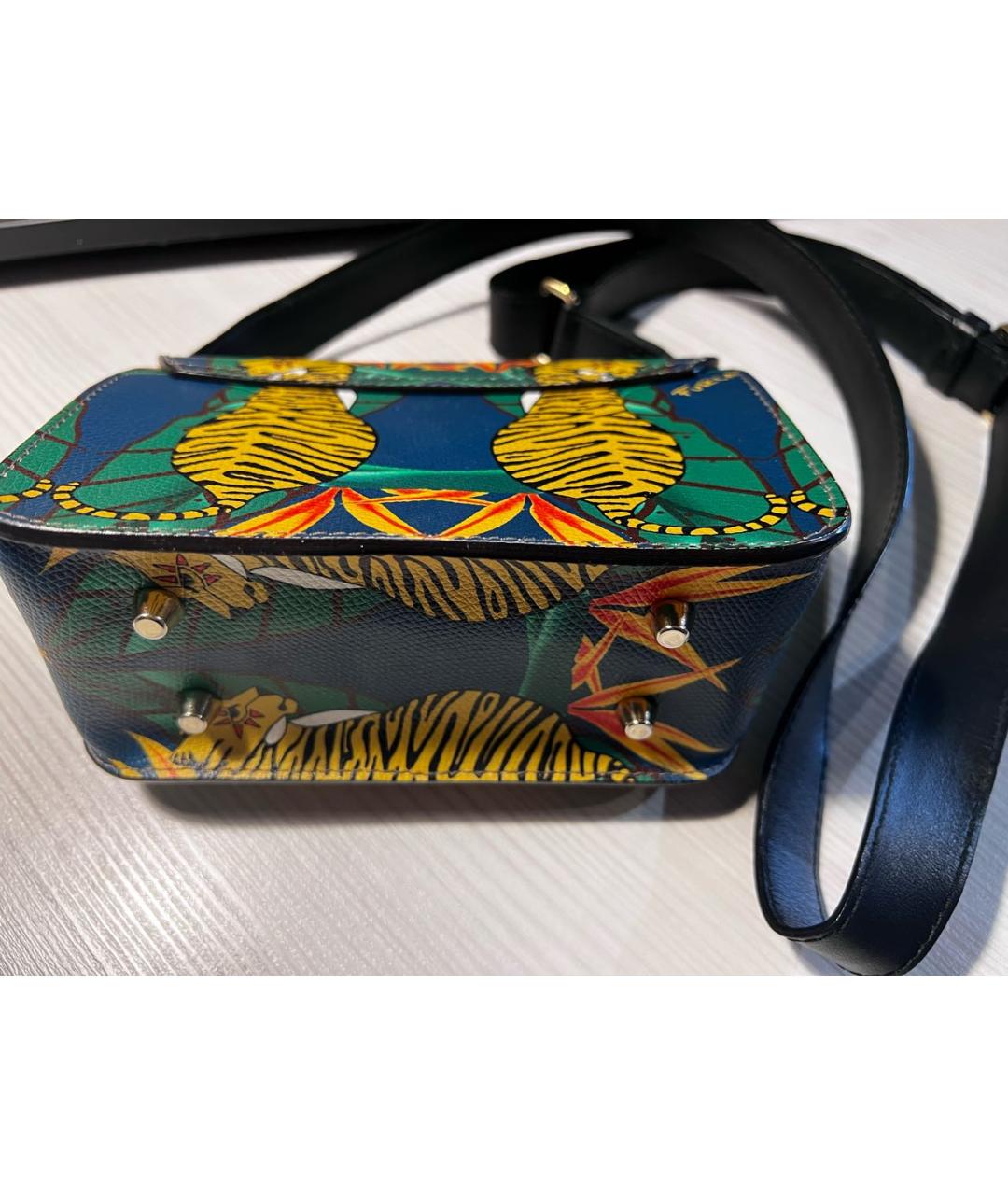 FURLA Зеленая кожаная сумка через плечо, фото 2