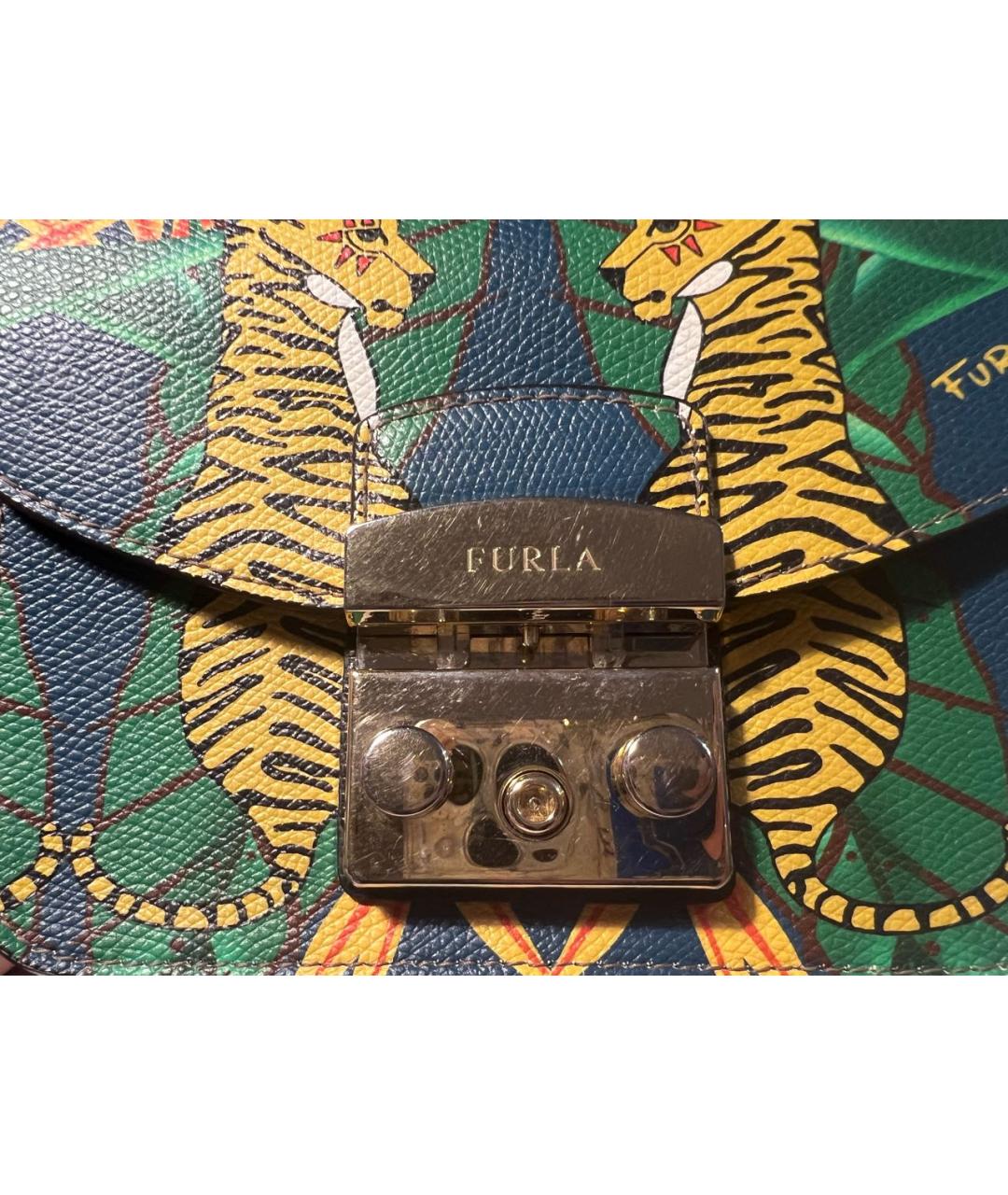 FURLA Зеленая кожаная сумка через плечо, фото 4