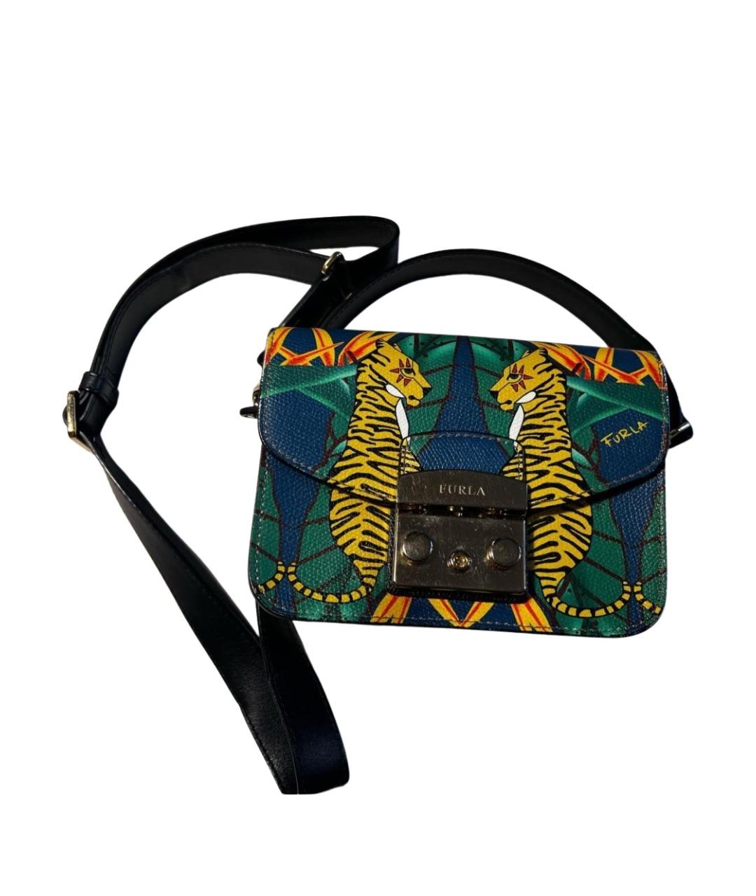 FURLA Зеленая кожаная сумка через плечо, фото 1