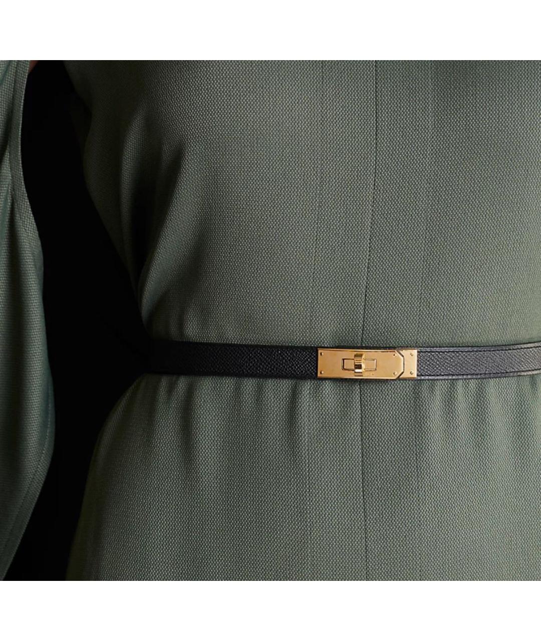 HERMES Черный кожаный ремень, фото 2