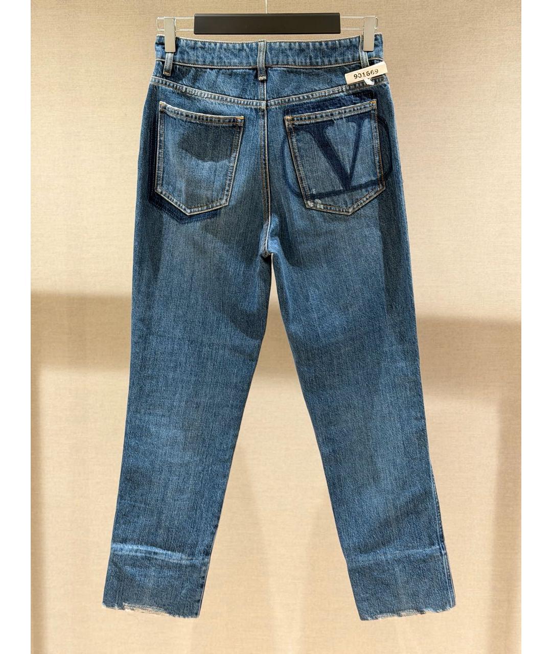 VALENTINO Синие хлопковые джинсы слим, фото 2