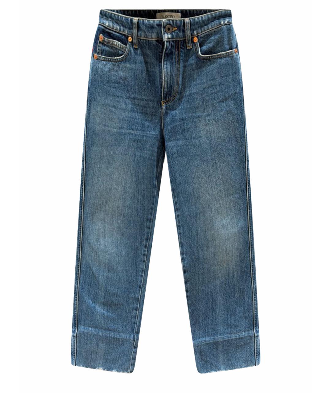 VALENTINO Синие хлопковые джинсы слим, фото 1