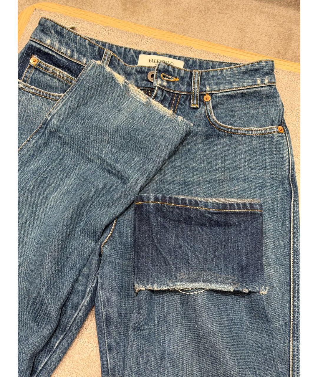 VALENTINO Синие хлопковые джинсы слим, фото 4