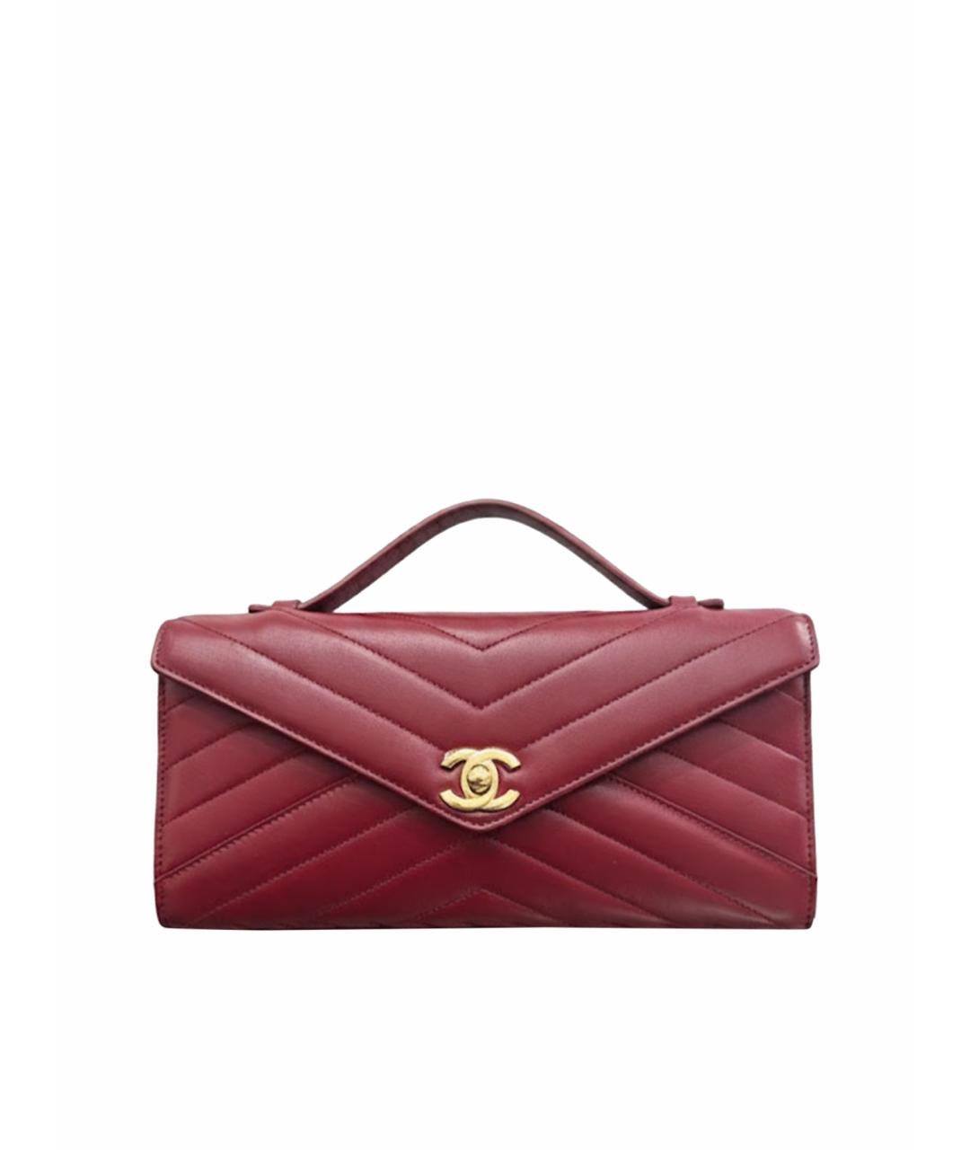 CHANEL Бордовая кожаная сумка с короткими ручками, фото 1