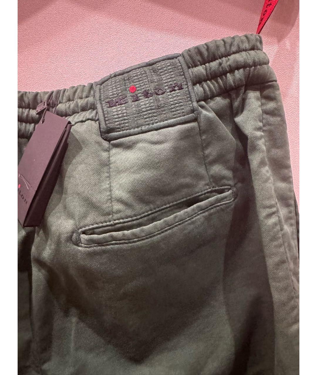 KITON Зеленые хлопковые брюки чинос, фото 5