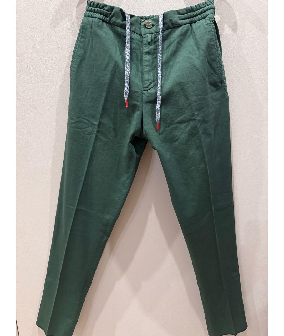 KITON Зеленые хлопковые брюки чинос, фото 8