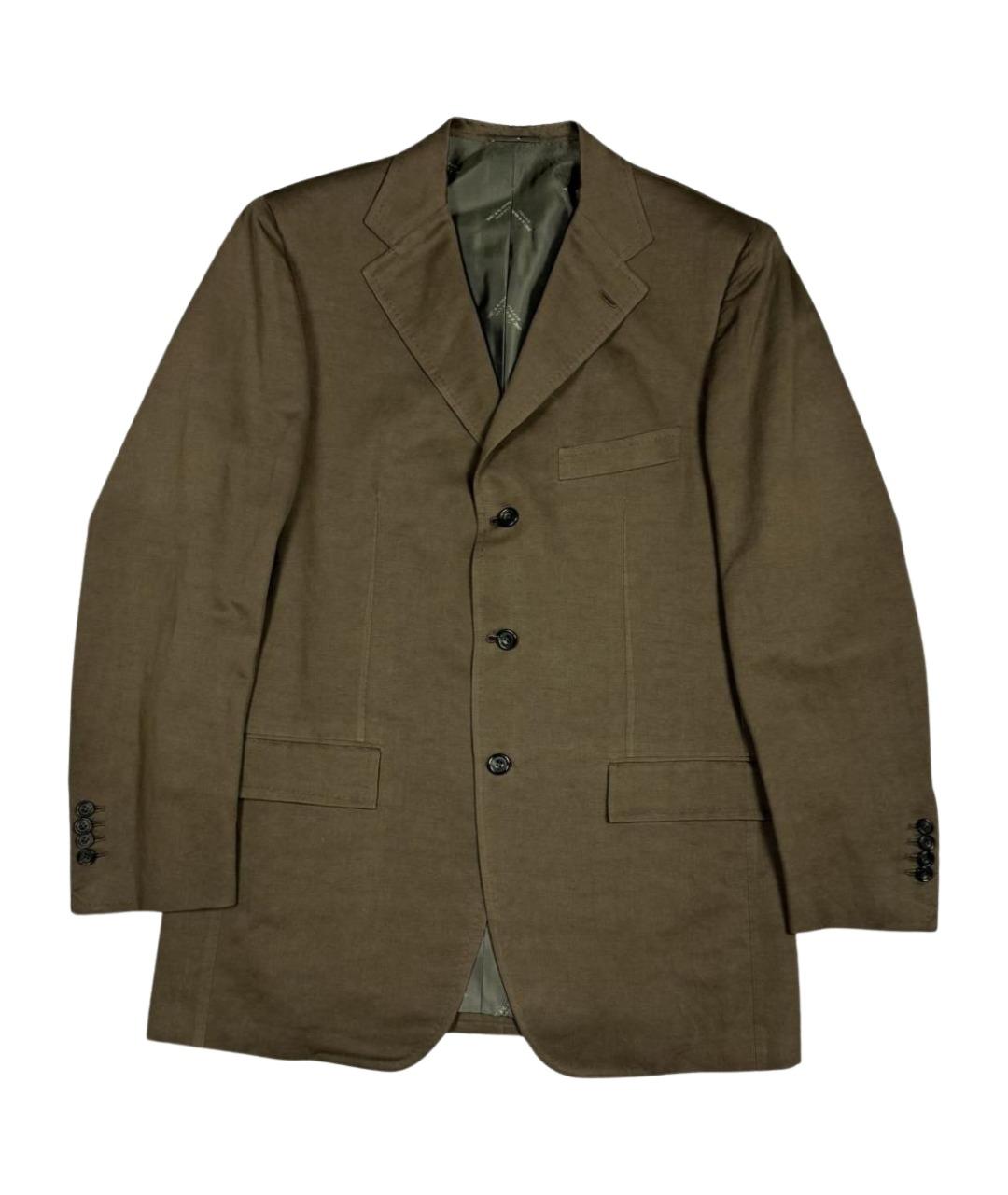 KITON Хаки льняной пиджак, фото 1