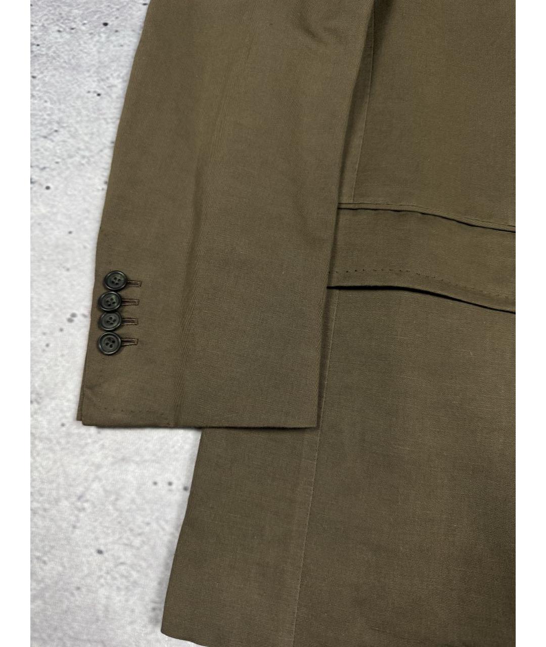 KITON Хаки льняной пиджак, фото 6