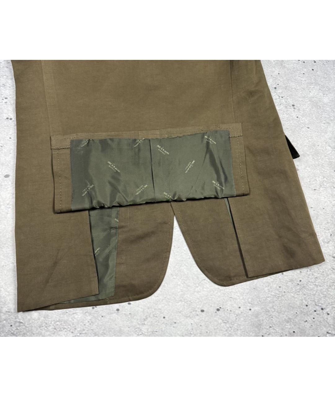 KITON Хаки льняной пиджак, фото 5