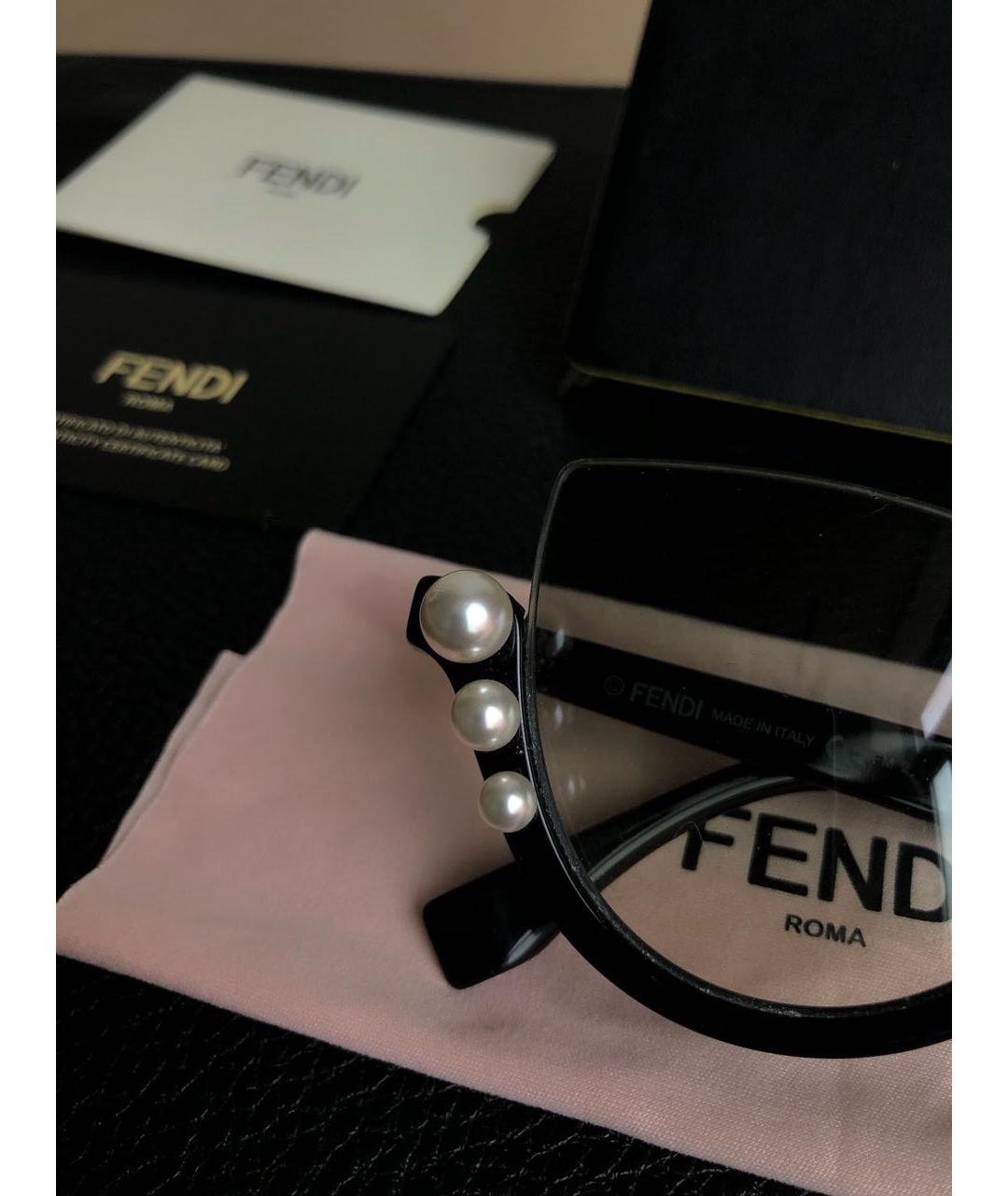 FENDI Черные пластиковые солнцезащитные очки, фото 8