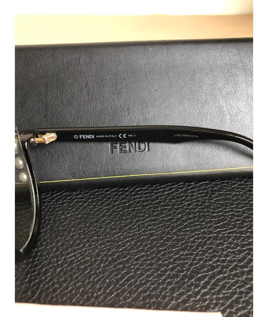 FENDI Черные пластиковые солнцезащитные очки, фото 7