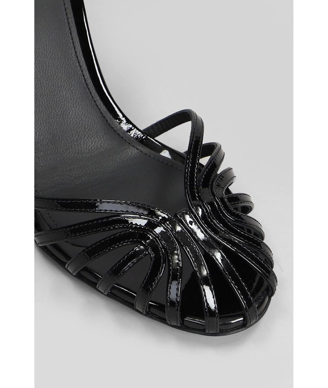 ALEVI Черные босоножки из лакированной кожи, фото 3