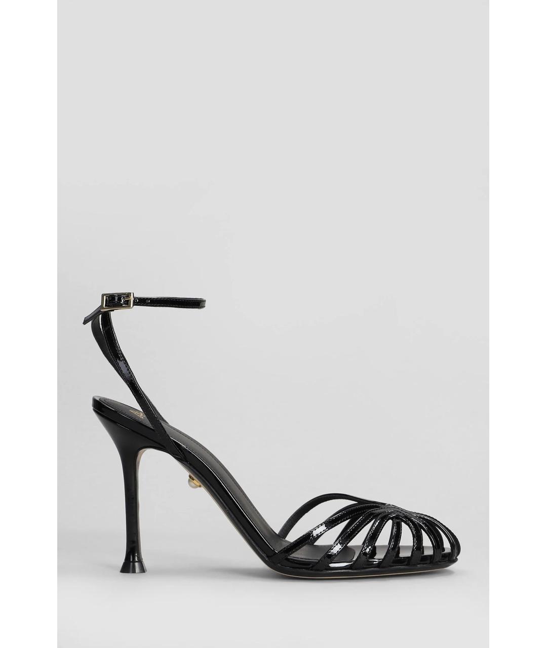 ALEVI Черные босоножки из лакированной кожи, фото 6