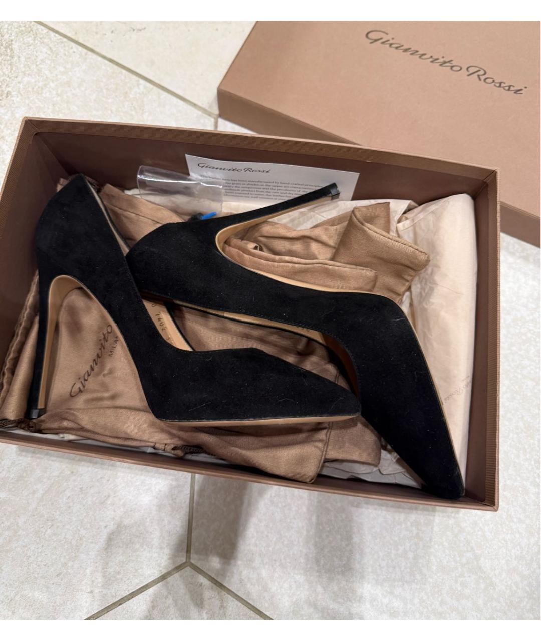 GIANVITO ROSSI Черные замшевые туфли, фото 5