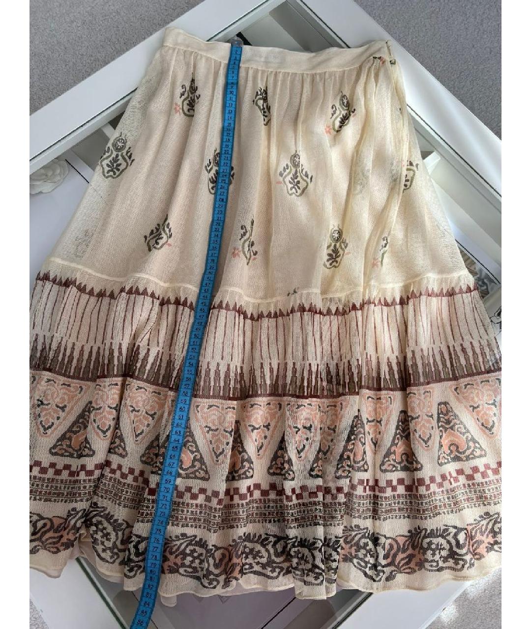 CHRISTIAN DIOR Бежевая вискозная юбка миди, фото 6