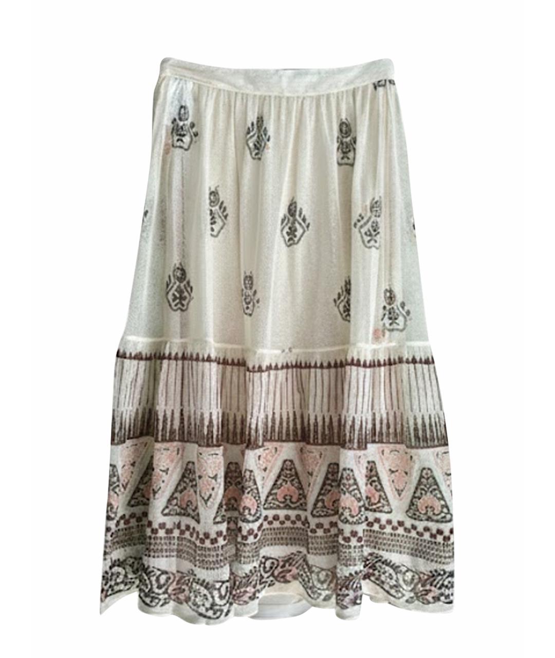 CHRISTIAN DIOR Бежевая вискозная юбка миди, фото 1