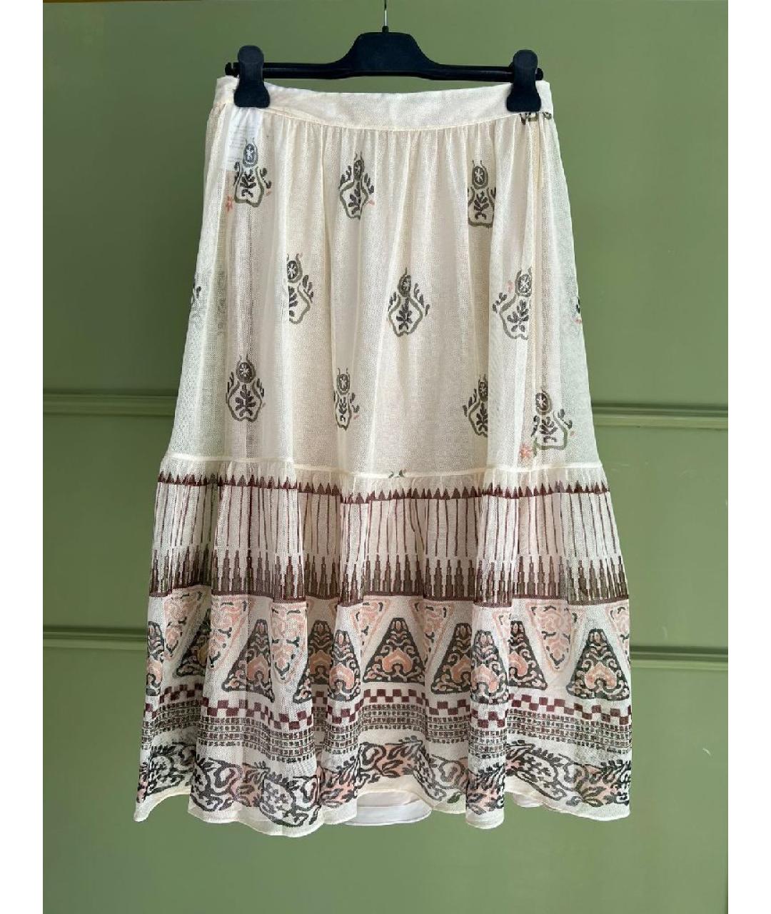 CHRISTIAN DIOR Бежевая вискозная юбка миди, фото 8